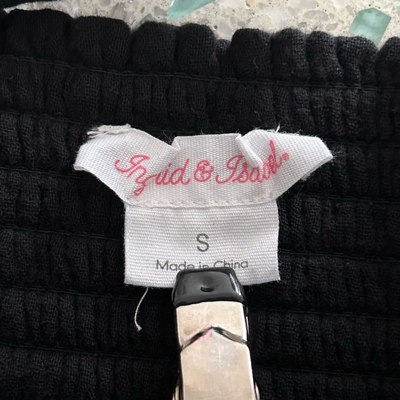 Ingrid & Isabel Black Tiered Maternity Smocked Bodice Maxi Midi Dress Sz S Boho - Picture 8 of 9